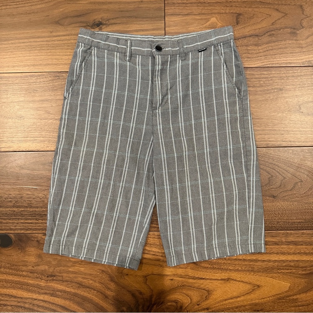 Hurley Gray Striped Flat Front Men's Shorts